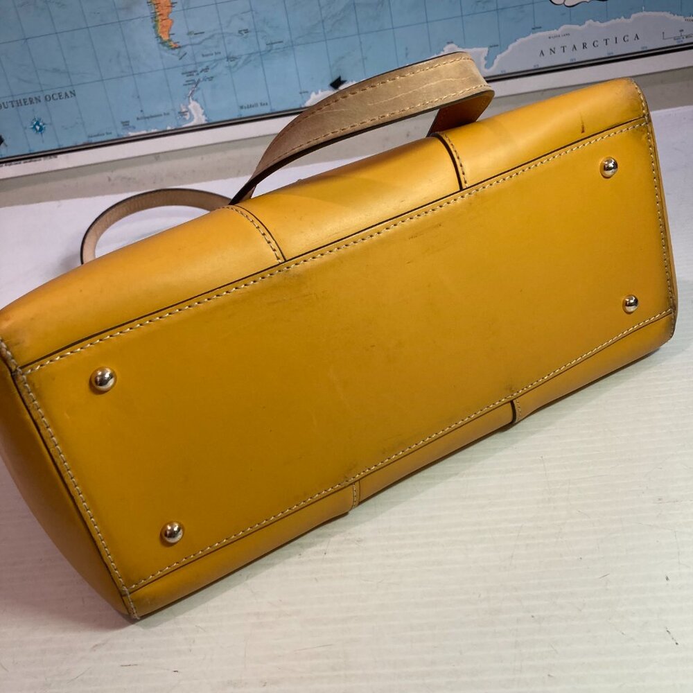 DOONEY & BOURKE Beacon Zip Tote Dandelion Yellow European Vacchetta Leather - Picture 8 of 16